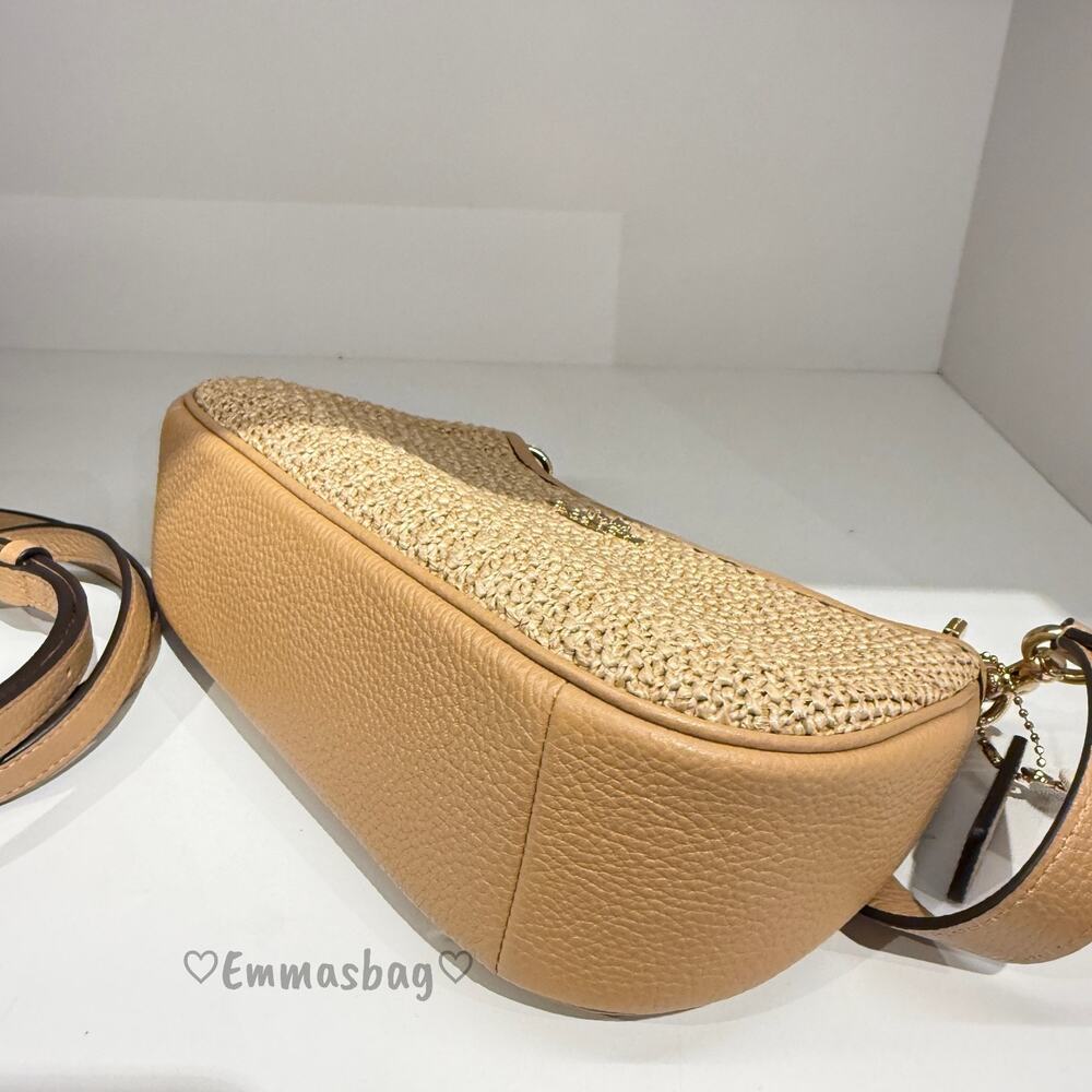 NWT COACH Teri Shoulder Bag With Charm CEC43 straw/Im/Toast - Picture 5 of 7